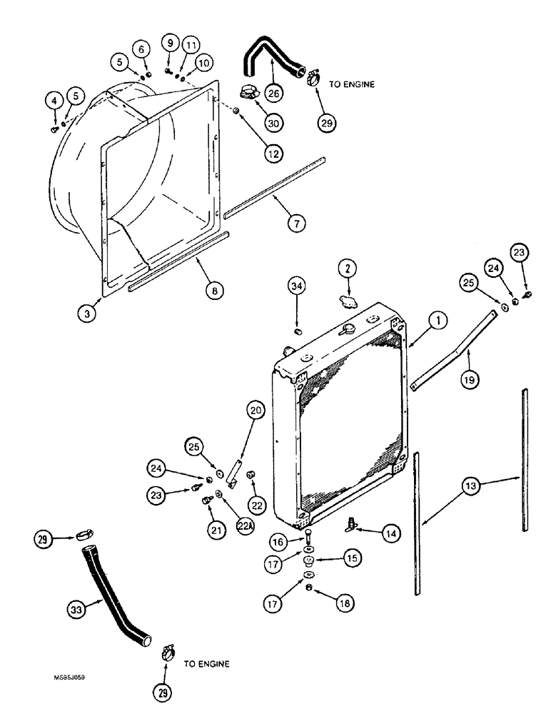 Схема запчастей Case IH 1644 - (2-02) - RADIATOR AND ATTACHING PARTS (01) - ENGINE