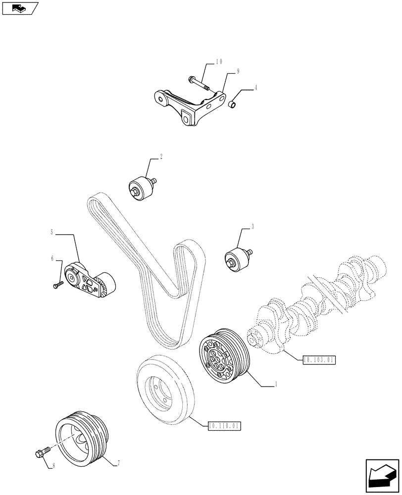 Схема запчастей Case IH F2CFE613A A016 - (10.114.01) - PULLEY - CRANHSHAFT (504213430-504354741) (10) - ENGINE