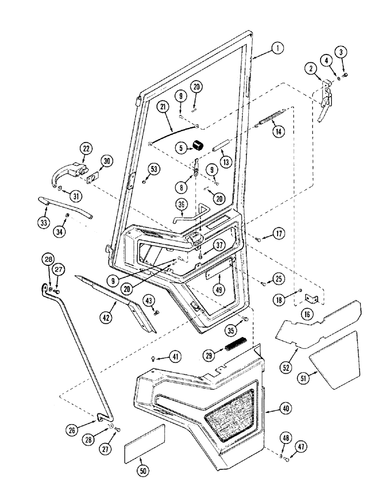 Схема запчастей Case IH 8910 - (9-078) - CAB, DOOR AND LATCH (09) - CHASSIS/ATTACHMENTS