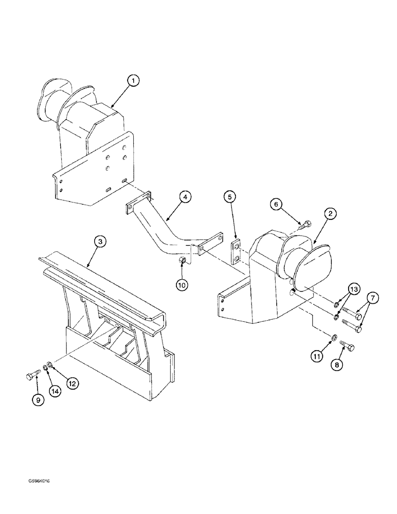 Схема запчастей Case IH 890 - (9-04) - MOUNTING BRACKETS (09) - CHASSIS/ATTACHMENTS