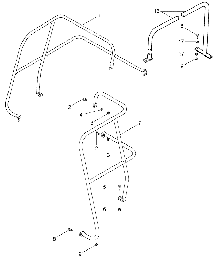 Схема запчастей Case IH 2388 - (09H-11) - HAND RAILS - DECK, SERVICE (12) - CHASSIS