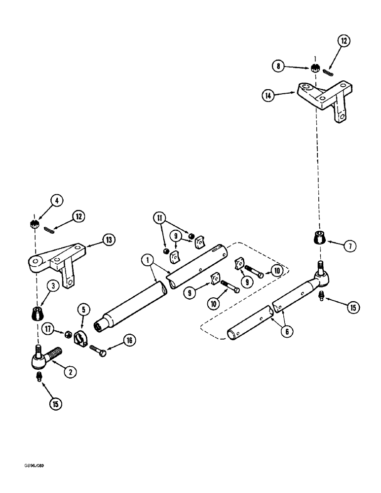 Схема запчастей Case IH 1660 - (5-34) - STEERING TIE ROD, 92 TO 120 INCH ADJUSTABLE AXLE, RICE COMBINE ONLY (04) - STEERING