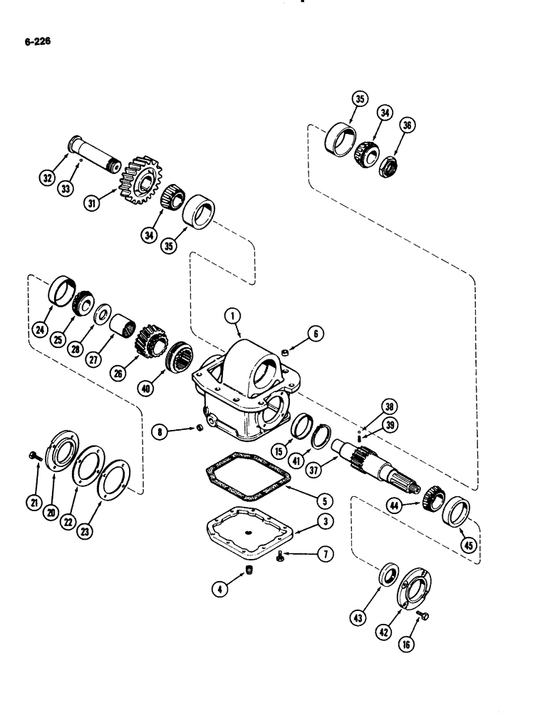 Схема запчастей Case IH 2294 - (6-226) - TRANSFER GEARBOX, CONSTANT LOCK, PRIOR TO TRANSMISSION SERIAL NUMBER 16239354 (IF EQUIPPED) (06) - POWER TRAIN