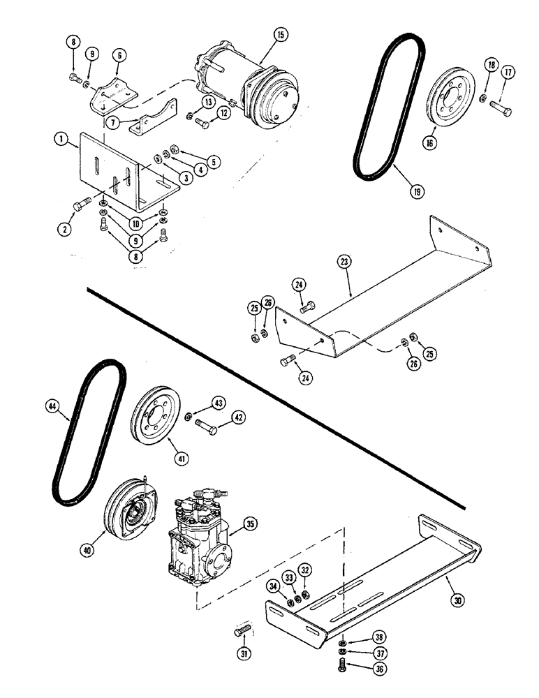 Схема запчастей Case IH 2470 - (546) - CAB, AIR CONDITIONING, GENERAL MOTORS COMPRESSOR MOUNTING (09) - CHASSIS/ATTACHMENTS