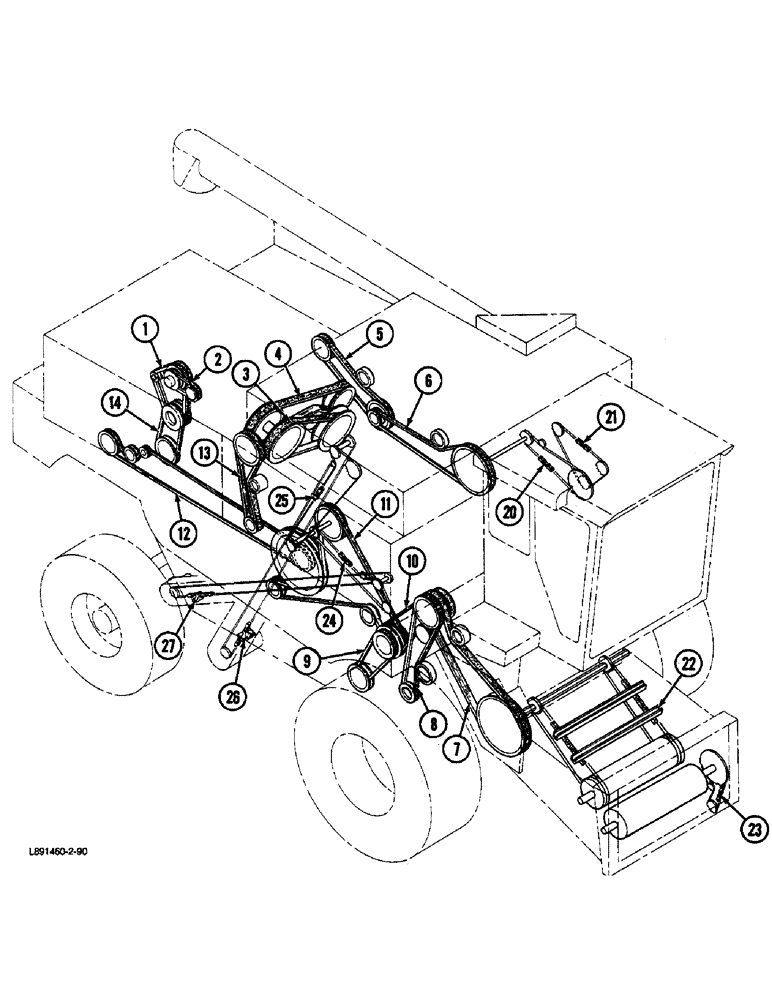 Схема запчастей Case IH 1670 - (1-10) - PICTORIAL INDEX, BELTS (00) - PICTORIAL INDEX