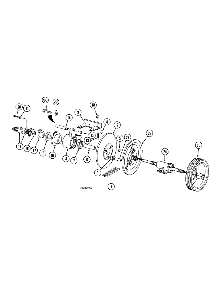 Схема запчастей Case IH 1660 - (9A-08) - SEPARATOR JACKSHAFT DRIVE, WITHOUT STRAW CHOPPER (13) - FEEDER