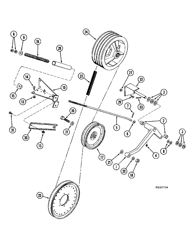 Схема запчастей Case IH 1680 - (9A-02) - FAN JACKSHAFT BELT DRIVE (13) - FEEDER