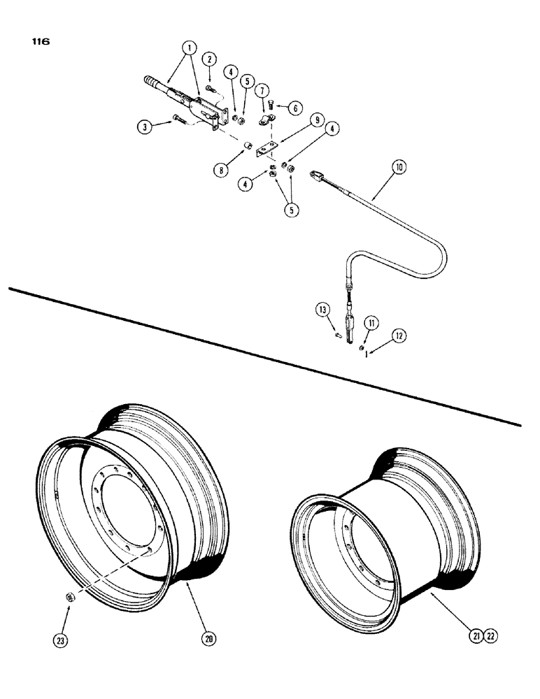 Схема запчастей Case IH 1200 - (116) - PARKING BRAKE SYSTEM (07) - BRAKES