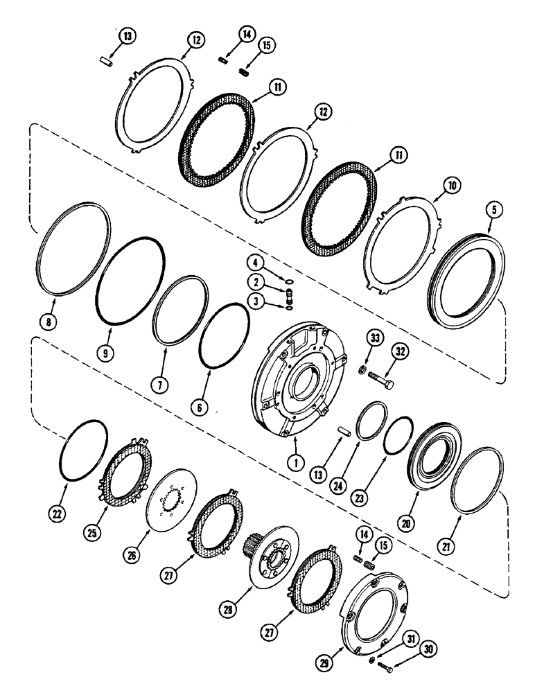 Схема запчастей Case IH 2290 - (6-236) - POWER SHIFT TRANSMISSION, (C1) AND (C4) CLUTCHES (06) - POWER TRAIN