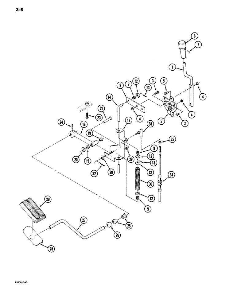 Схема запчастей Case IH 9180 - (3-06) - THROTTLE AND DECELERATOR CONTROLS, CAB (03) - FUEL SYSTEM