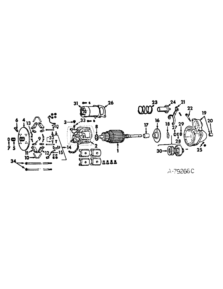 Схема запчастей Case IH 686 - (08-14) - ELECTRICAL, CRANKING MOTOR, DELCO-REMY, 666, 676, 70 AND 86 GASOLINE TRACTORS (06) - ELECTRICAL