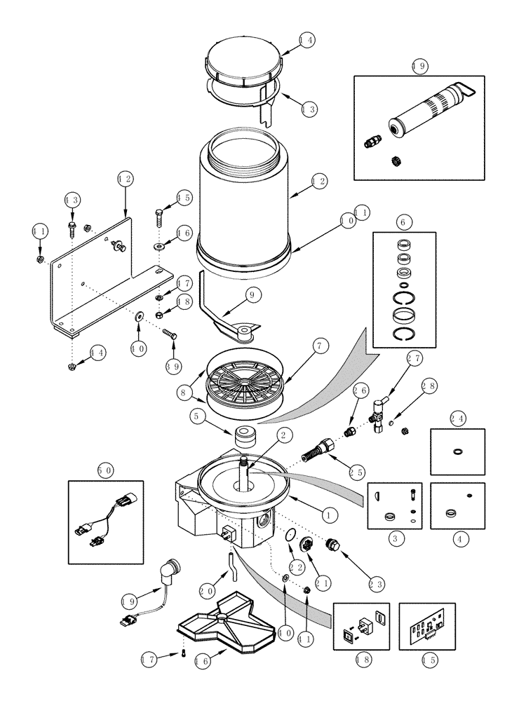 Схема запчастей Case IH CPX420 - (09A-43) - LINCOLN AUTO LUBE PUMP (13) - PICKING SYSTEM