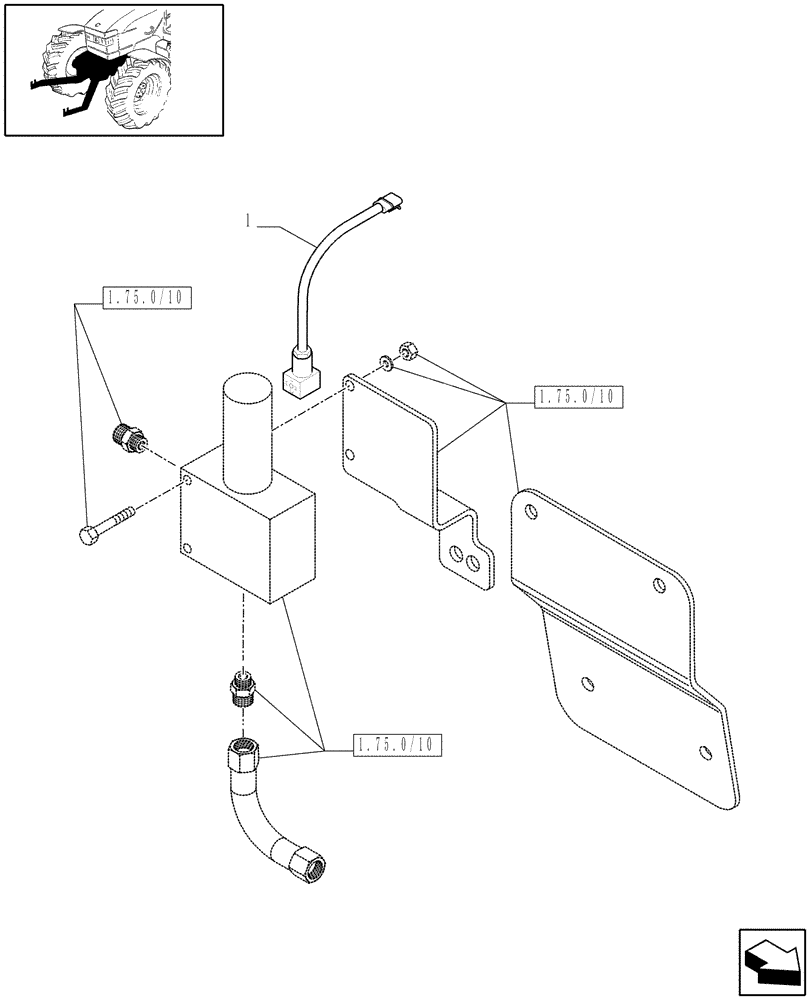 Схема запчастей Case IH MAXXUM 100 - (1.75.4/06[01]) - INTEGRATED FRONT HPL - HARNESS - D6519 (VAR.333648-334648-335648-336831-337831) (06) - ELECTRICAL SYSTEMS