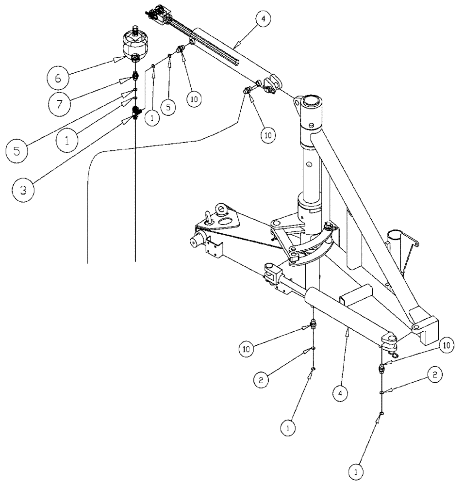 Схема запчастей Case IH 610 - (02-002) - HYDRAULIC CYLINDER GROUP, 70 Cylinders