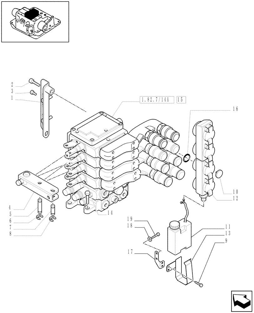 Схема запчастей Case IH MAXXUM 115 - (1.82.7/15[01A]) - 4 REMOTES(2NC+2CONFIG) FOR CCLS PUMP FOR EDC AND WITH HYDR. ADJUST LINKAGE - REMOTES - D6788 (VAR.334845) (07) - HYDRAULIC SYSTEM