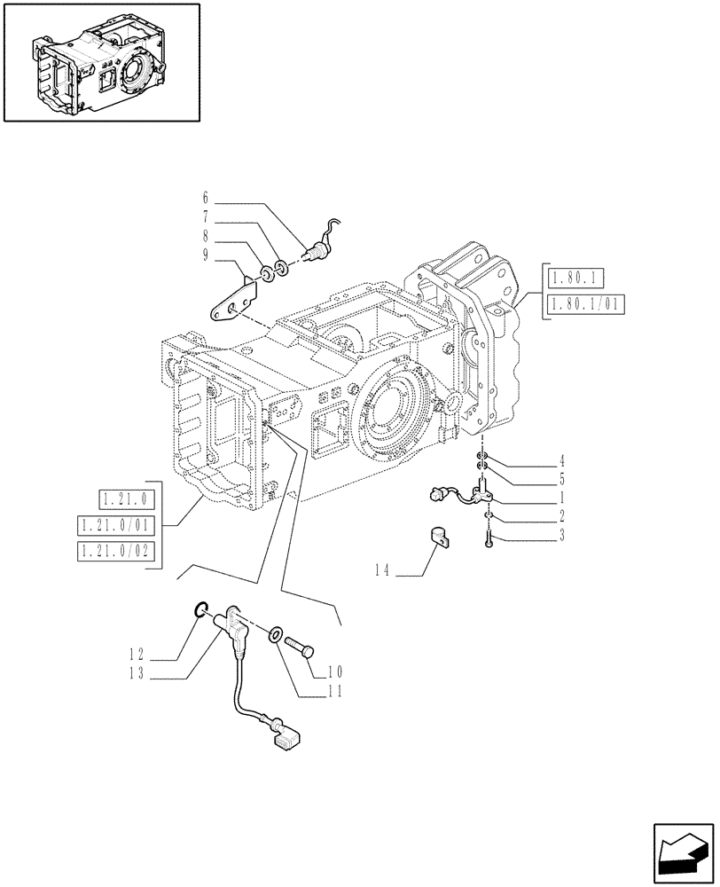 Схема запчастей Case IH MAXXUM 140 - (1.75.0[11]) - POWER TAKE-OFF SENSORS AND SWITCHES (06) - ELECTRICAL SYSTEMS