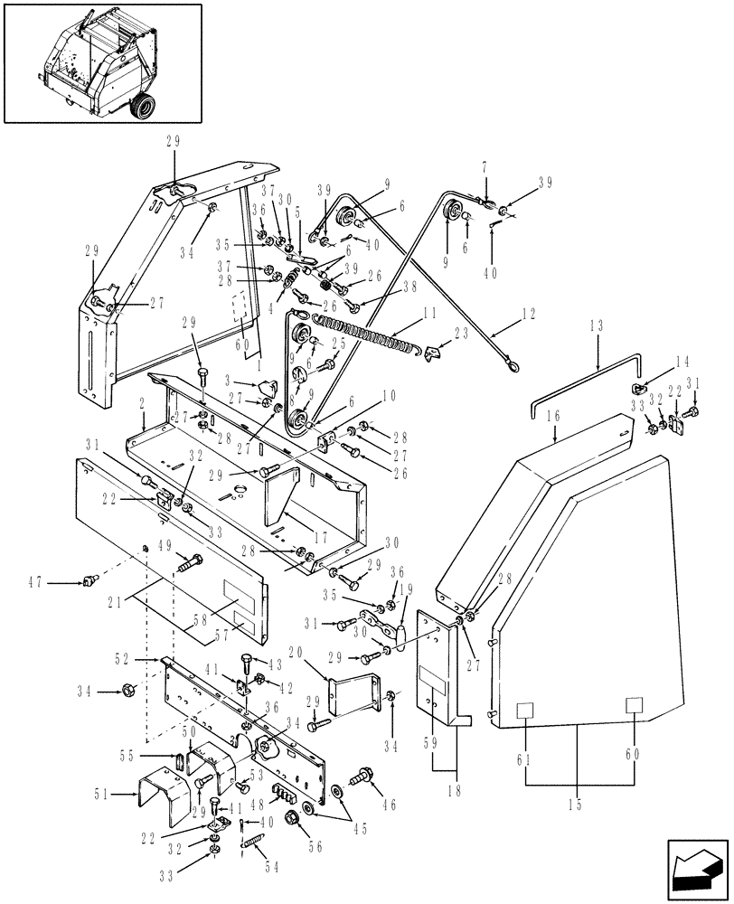 Схема запчастей Case IH RB444 - (08.01) - SHIELDS, BALE SIZE & TAILGATE LATCH INDICATOR (08) - SHEET METAL/DECALS