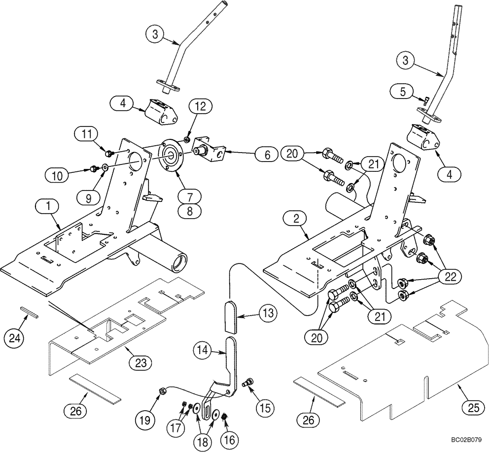 Схема запчастей Case IH 85XT - (09-12) - CONTROLS - LOADER AND GROUND DRIVE (09) - CHASSIS