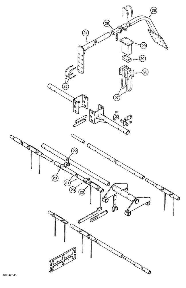 Схема запчастей Case IH 370 - (9-56) - MULCHER ATTACHMENT, ADJUSTABLE ANGLE (09) - CHASSIS/ATTACHMENTS