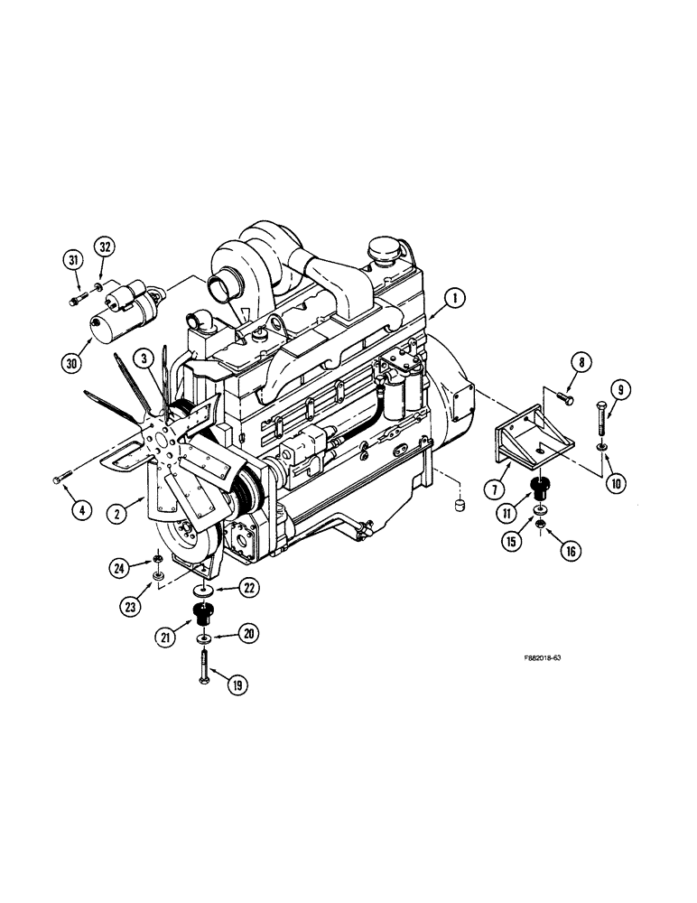 Схема запчастей Case IH STEIGER - (2-68) - ENGINE MOUNTING, 855 ENGINE (02) - ENGINE