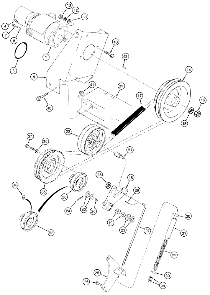 Схема запчастей Case IH 2344 - (08-09) - PUMP, AUXILIARY - MOUNTING AND DRIVE (07) - HYDRAULICS