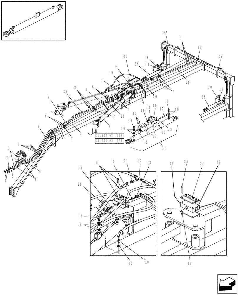 Схема запчастей Case IH WRX301 - (35.900.01) - HYDRAULIC SYSTEM (35) - HYDRAULIC SYSTEMS