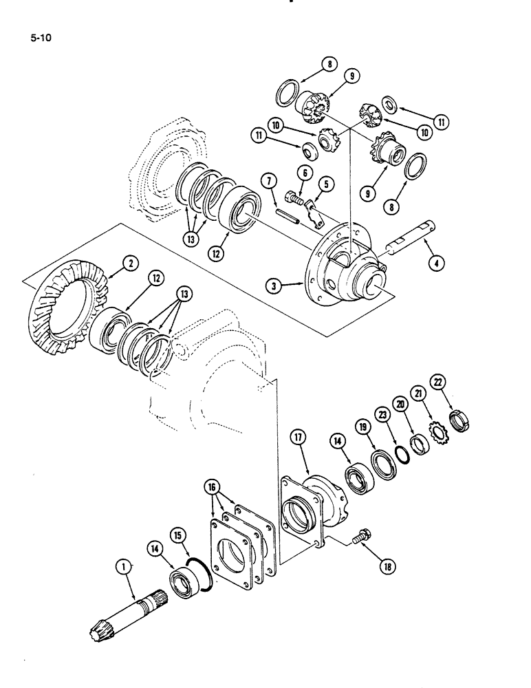 Схема запчастей Case IH 235 - (5-10) - FRONT AXLE DIFFERENTIAL, MFD TRACTOR (05) - STEERING