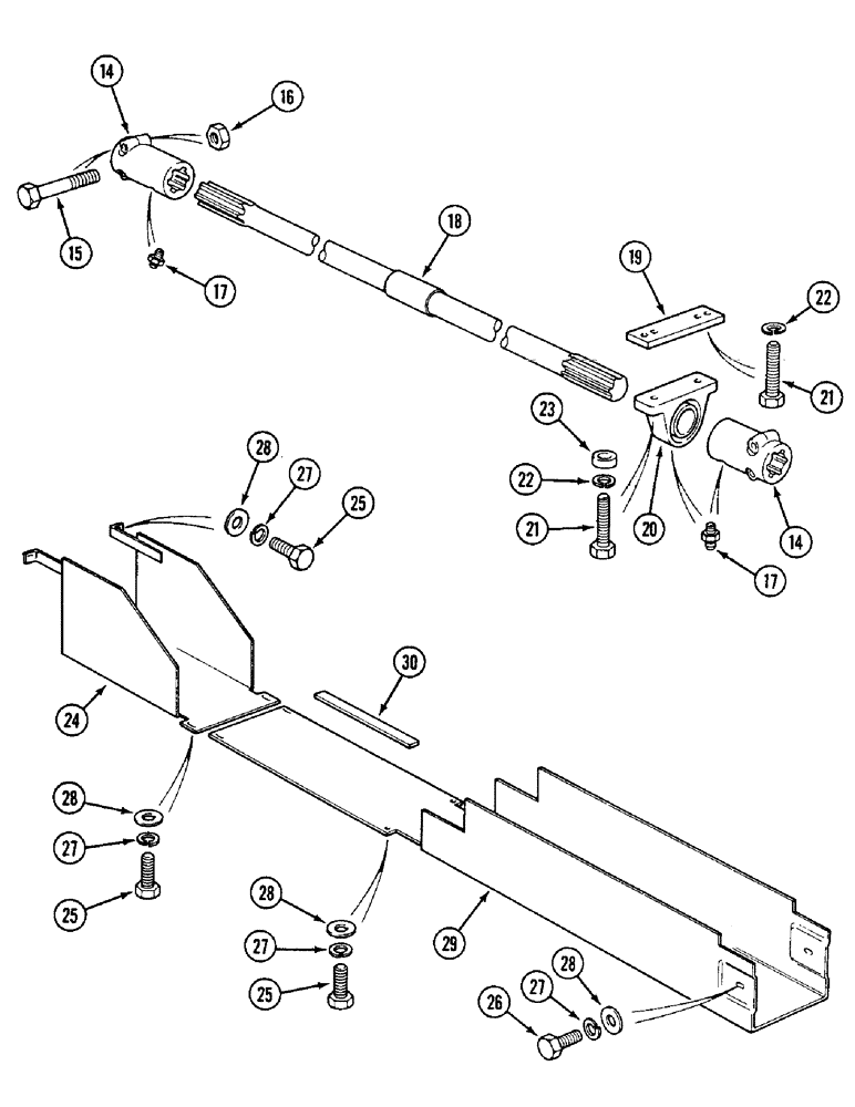 Схема запчастей Case IH 1594 - (5-134) - FRONT AXLE DRIVE SHAFT, MFD TRACTORS, PRIOR TO P.I.N. 11221501 (05) - STEERING