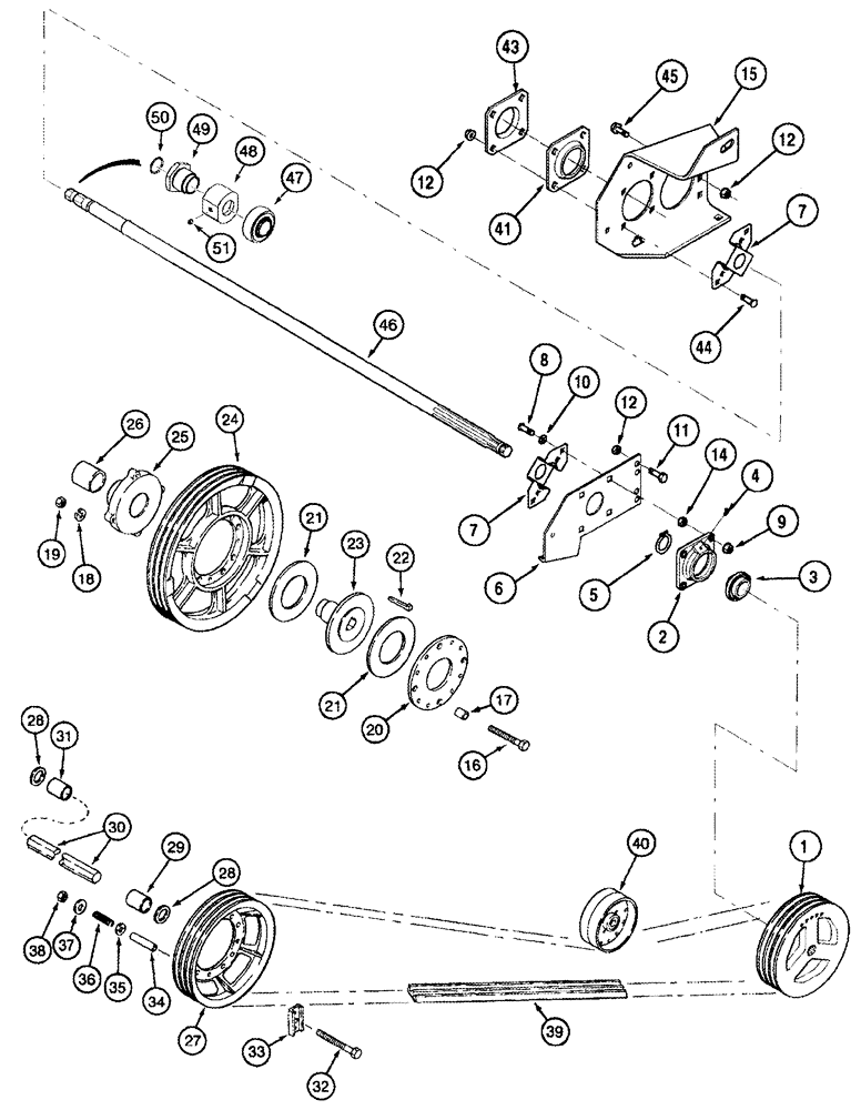 Схема запчастей Case IH 2388 - (09A-12) - FEEDER - JACKSHAFT DRIVE BSN JJC0268799 (13) - FEEDER