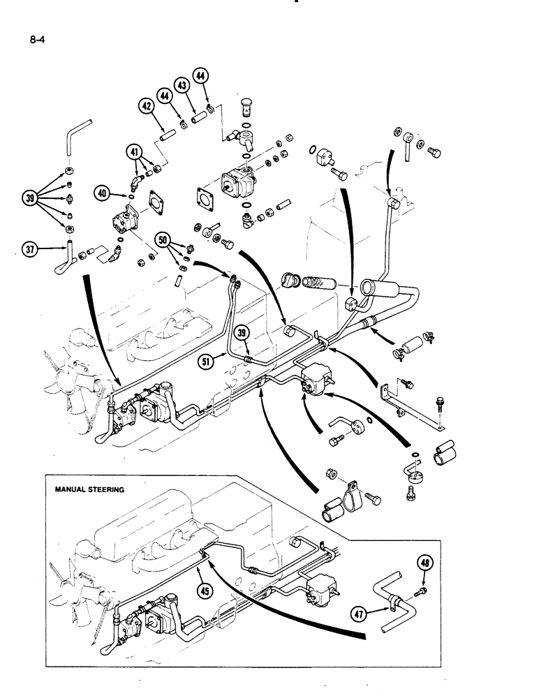 Схема запчастей Case IH 275 - (8-04) - HYDRAULIC PUMP AND LINES (CONTD) (08) - HYDRAULICS