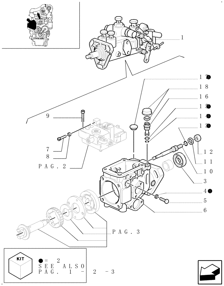 Схема запчастей Case IH JX55 - (0.14.0/ A[04]) - INJECTION PUMP (01) - ENGINE