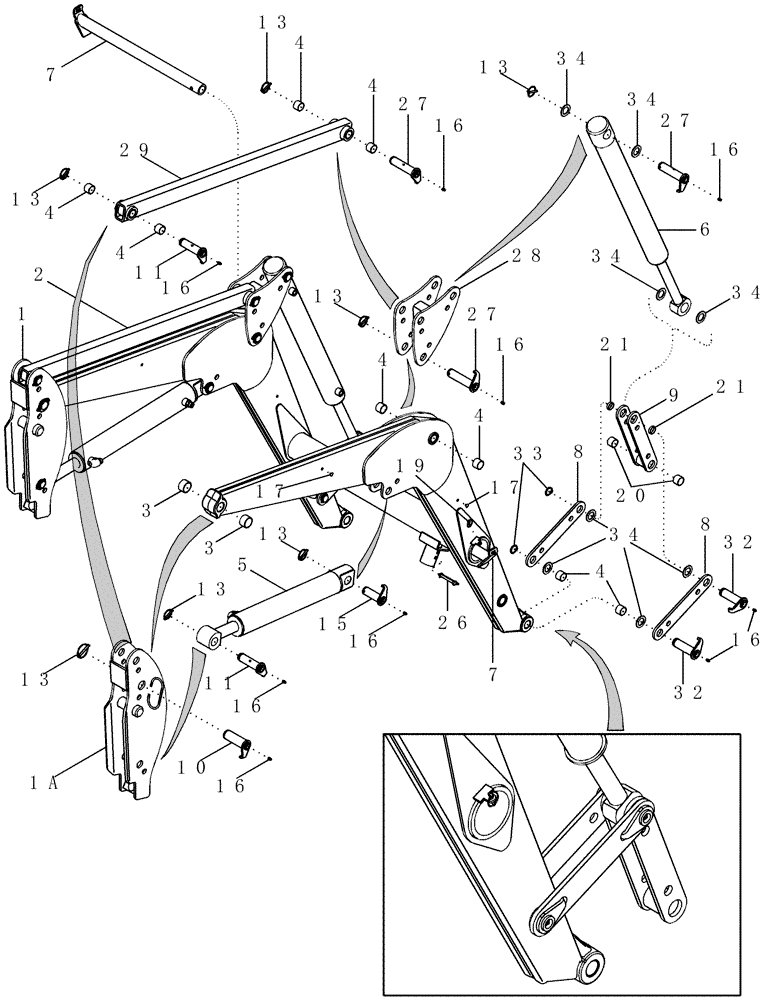 Схема запчастей Case IH LX232 - (09-03) - FRAME - WITH MECHANICAL SELF-LEVEL - BSN CAE0021635 (09) - CHASSIS/ATTACHMENTS