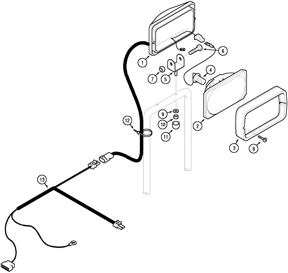 Схема запчастей Case IH CX80 - (04-30) - WORK LIGHTS (04) - ELECTRICAL SYSTEMS