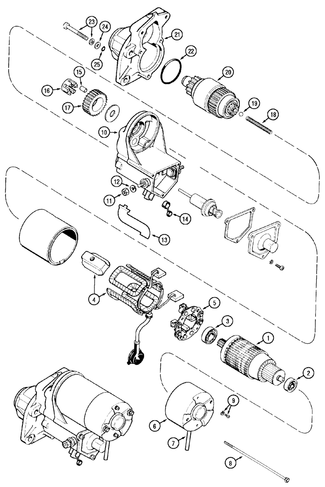 Схема запчастей Case IH MX110 - (04-15) - STARTER ASSEMBLY - 2.7KW (04) - ELECTRICAL SYSTEMS