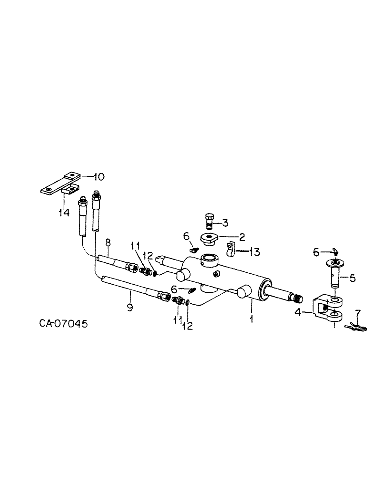 Схема запчастей Case IH 1486 - (10-22) - HYDRAULIC, POWER STEERING CYLINDER AND CONNECTIONS, MODELS WITH ALL WHEEL DRIVE (07) - HYDRAULICS