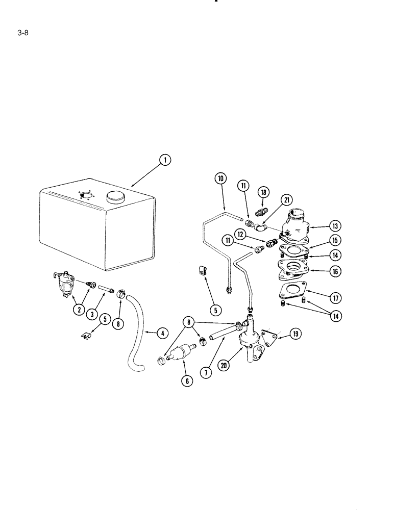 Схема запчастей Case IH 4000 - (3-08) - FUEL SYSTEM, 4000 WINDROWER (03) - FUEL SYSTEM