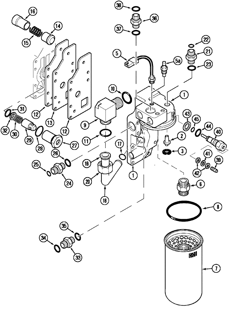 Схема запчастей Case IH MX110 - (08-05) - HYDRAULIC OIL FILTER (08) - HYDRAULICS