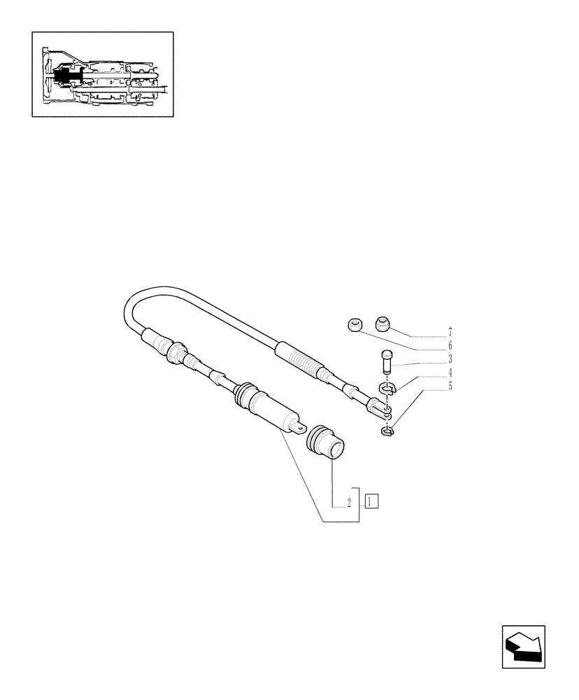 Схема запчастей Case IH JX1070C - (1.80.3/01) - (VAR.030-031) FRONT HPL W/PTO & BRAKES - CABLE (07) - HYDRAULIC SYSTEM