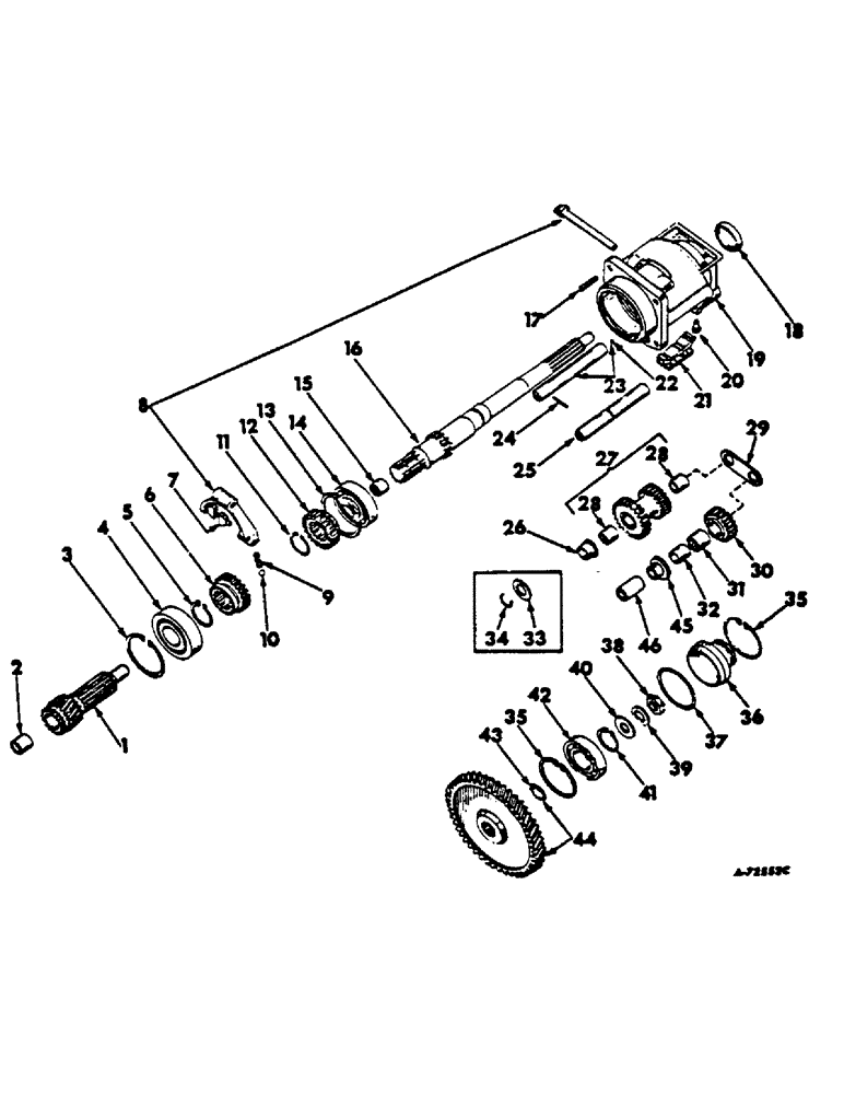 Схема запчастей Case IH 2444 - (B-10) - POWER TRAIN, FORWARD AND REVERSE TRANSMISSION, TRACTORS WITH SINGLE CLUTCH (03) - POWER TRAIN