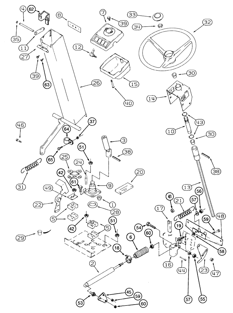 Схема запчастей Case IH 2155 - (5-03A) - STEERING SUPPORT AND WHEEL, P.I.N. JJC0156230 AND AFTER (04) - STEERING