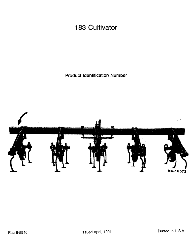 Схема запчастей Case IH 183 - (1-2) - PRODUCT IDENTIFICATION NUMBER 