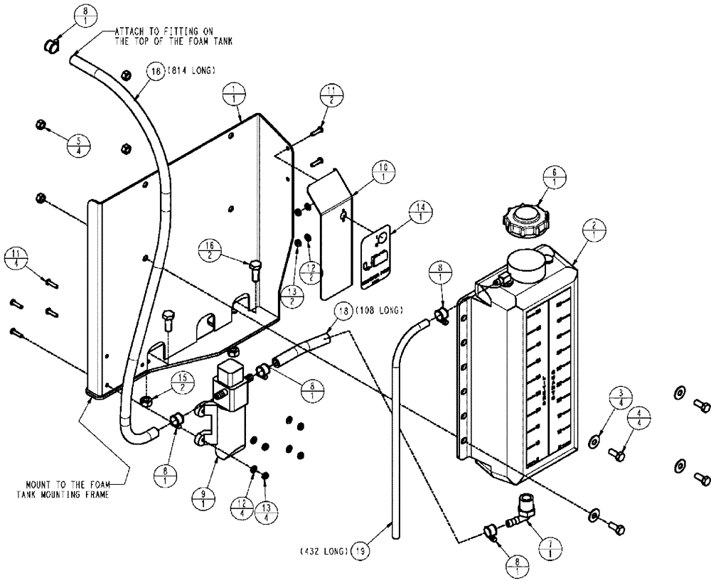 Схема запчастей Case IH 610 - (05-010) - TRANSFER PUMP, GROUP - SERIAL #20114 AND LATER Liquid Plumbing