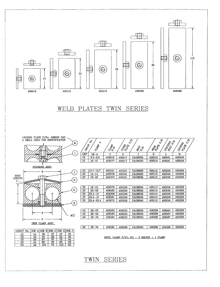 Схема запчастей Case IH 7700 - (B15[02]) - STAUFF CLAMPS (TWIN) Hydraulic Components & Circuits