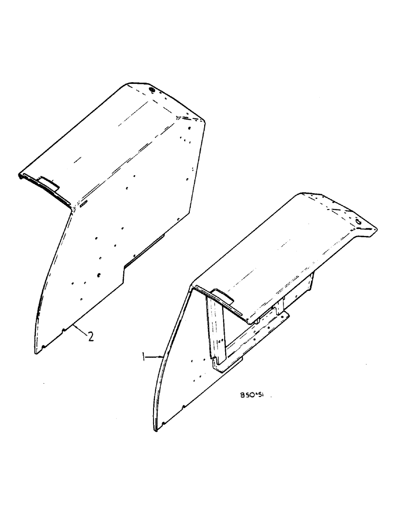 Схема запчастей Case IH 485 - (0I03-2) - REAR FENDERS - FLAT TOP (05) - SUPERSTRUCTURE