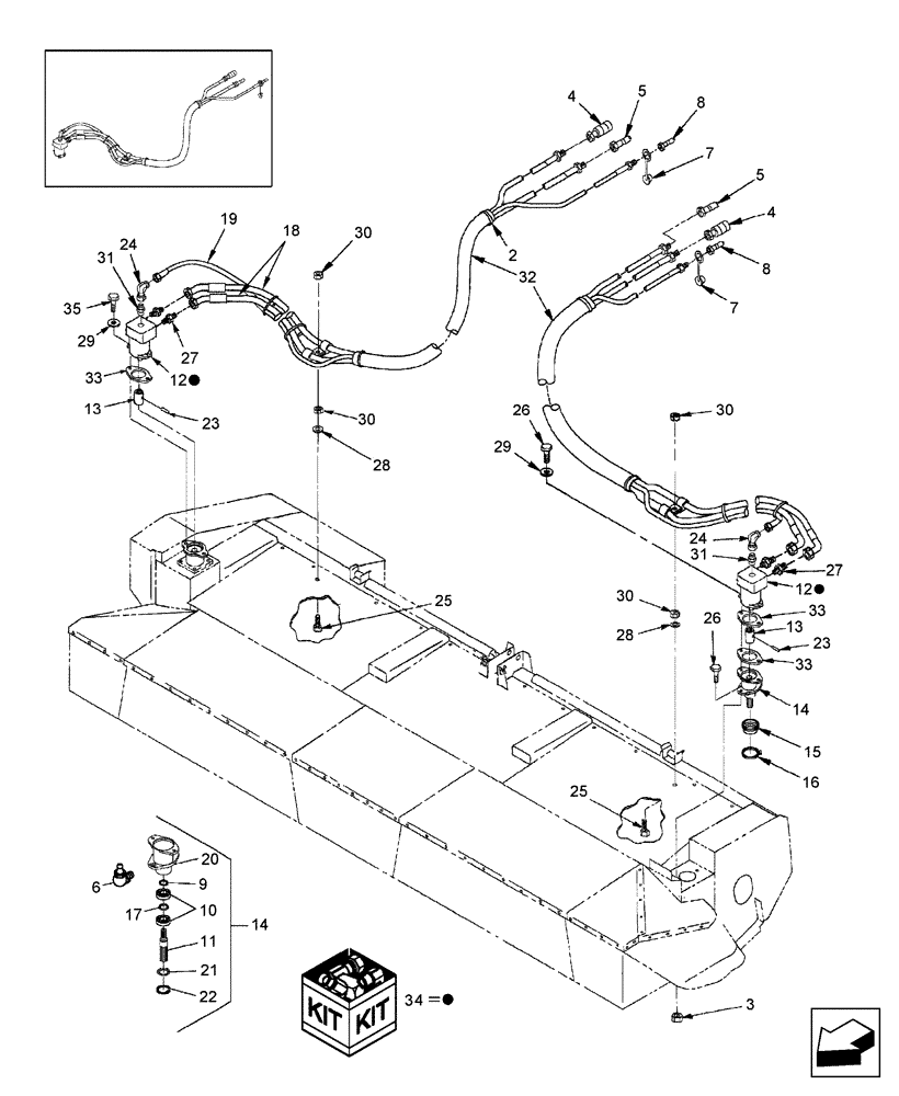 Схема запчастей Case IH RDX181 - (20.07.01) - HYDRAULICS, HEADER (07) - HYDRAULICS