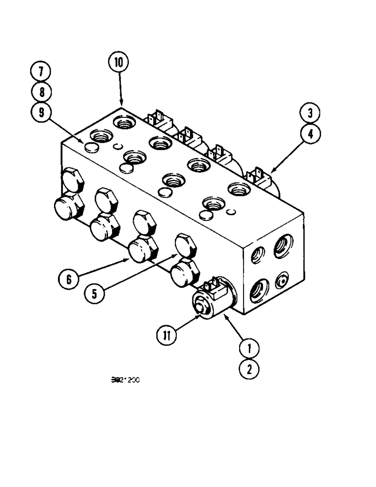 Схема запчастей Case IH 1800 - (8-30) - HEADER HEIGHT CONTROL VALVE ASSEMBLY (07) - HYDRAULICS