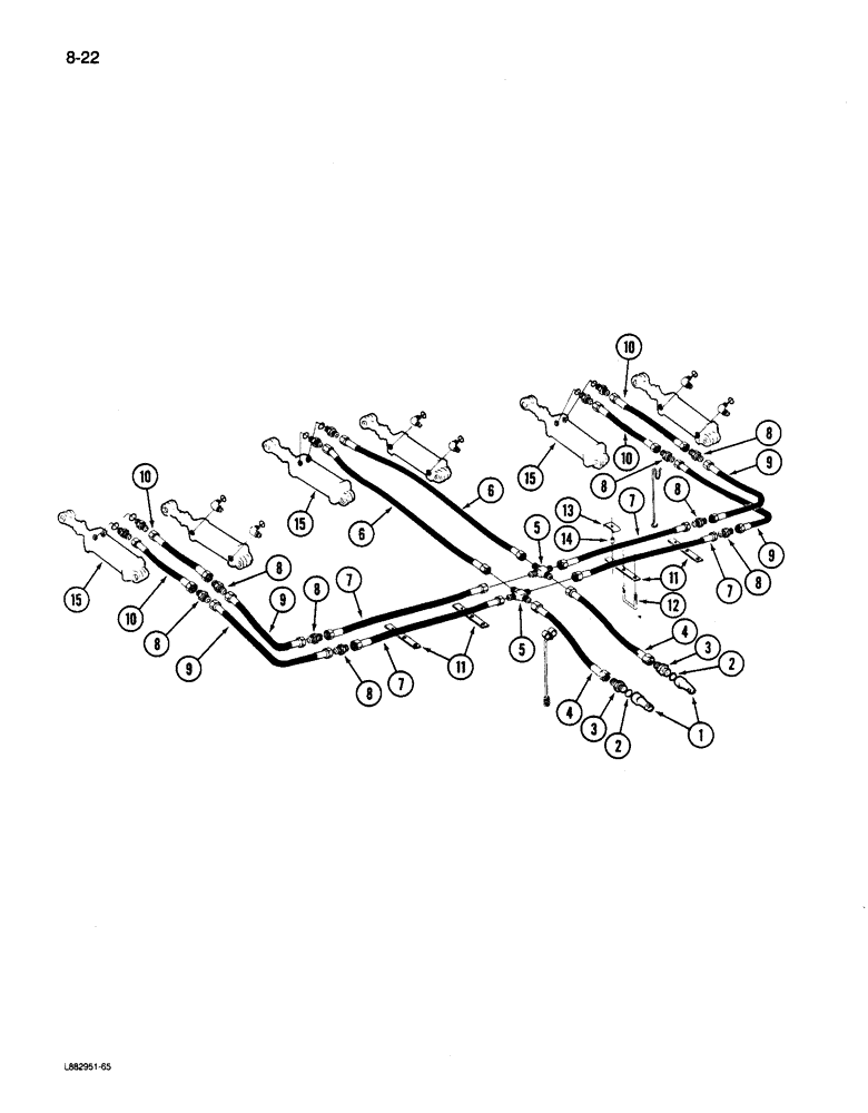 Схема запчастей Case IH 6200 - (8-22) - HYDRAULIC LIFT SYSTEM THREE DRILL, 24 X 6, 20 X 7, 20 X 6, 16 X 8 (08) - HYDRAULICS