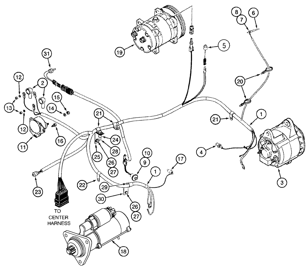 Схема запчастей Case IH 2388 - (04-05) - HARNESS, ENGINE (06) - ELECTRICAL