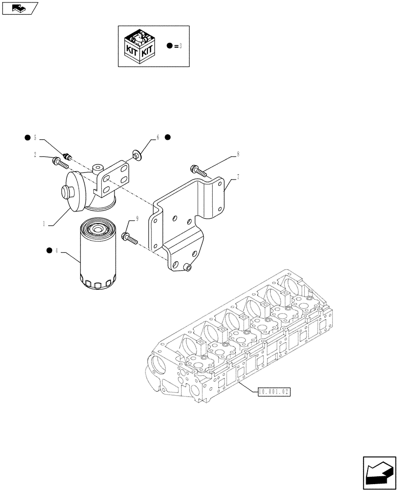 Схема запчастей Case IH F2CFZ613A E016 - (10.206.01) - FUEL FILTER & RELATED PARTS (5801381456-504216738-5801507198) (10) - ENGINE