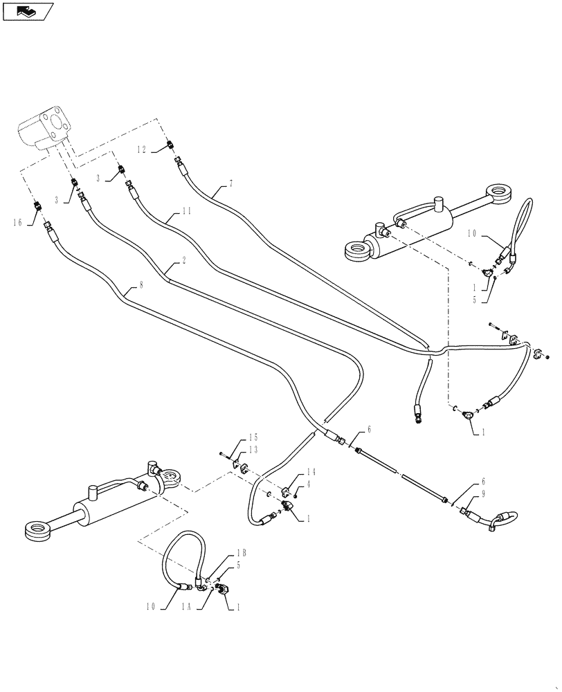 Схема запчастей Case IH 4420 - (06-003) - HYDRAULIC GROUP, 2WS Hydraulic Plumbing